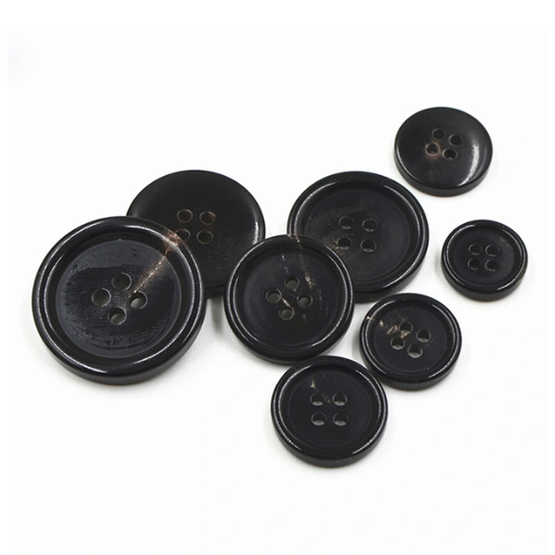 Factory Wholesale 4-Holes Buttons Custom Shirt Natural Buffalo Horn Buttons Manufacturers for Garments