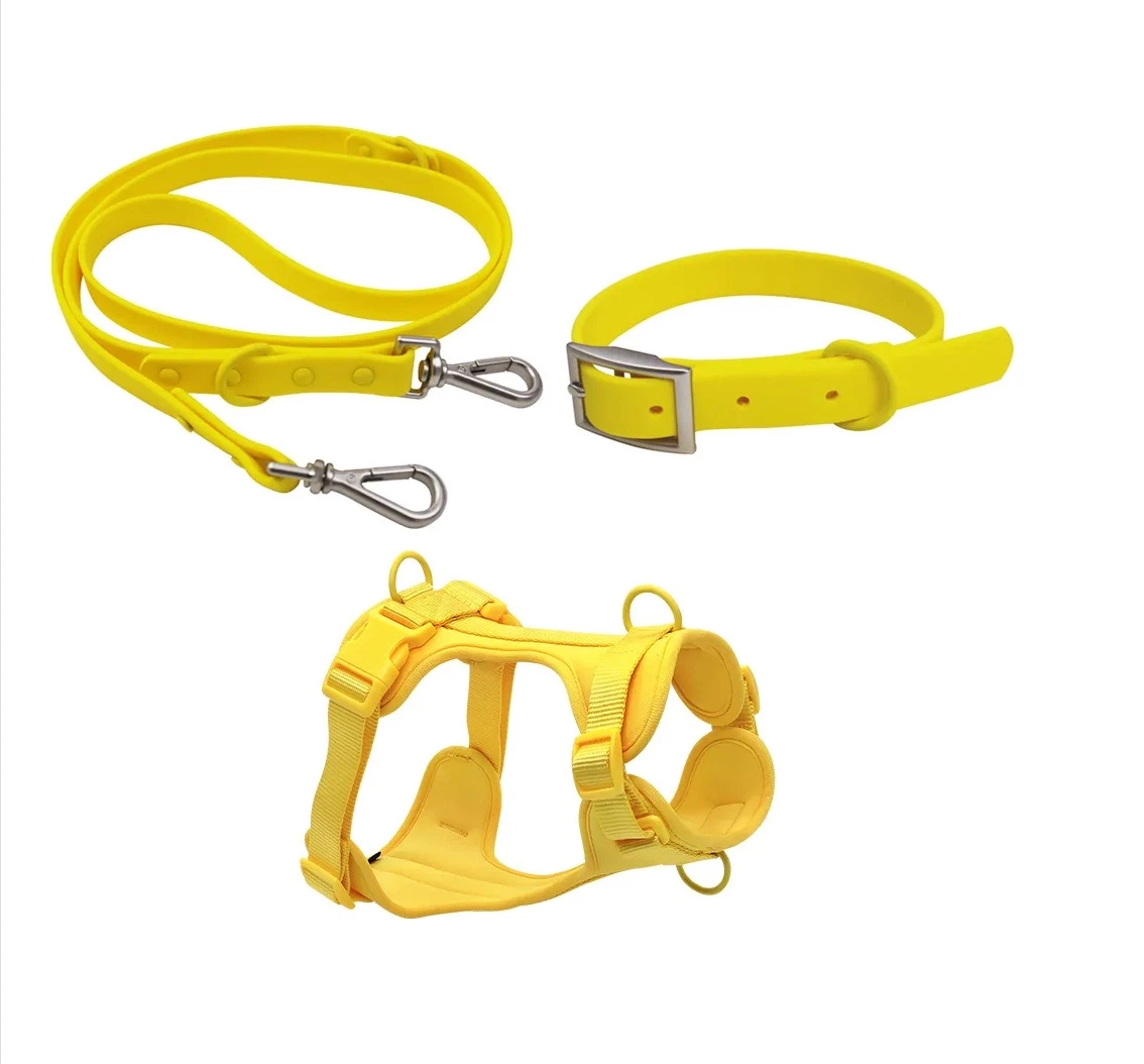 Hot Selling New Style Waterproof PVC Collar Leash Harness Set for Pet Dogs