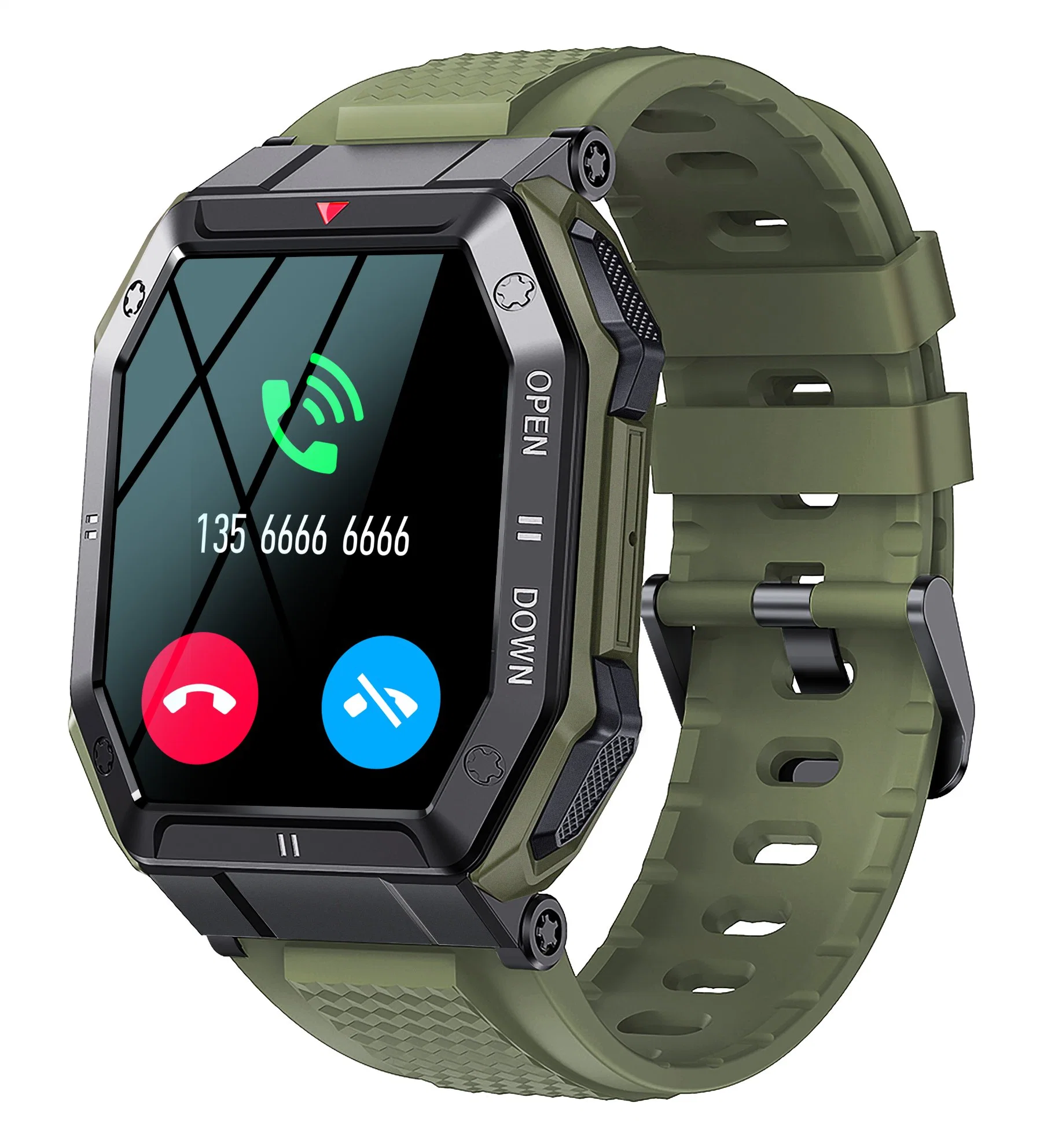 Prix de gros Nouvelle arrivée Montre intelligente sportive pour hommes à bracelet lecteur de musique étanche à écran tactile complet avec appel BT, grande batterie K55.