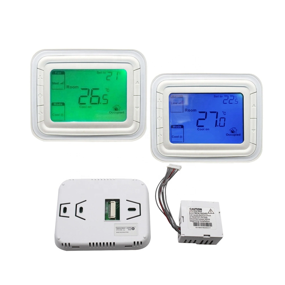 24VAC T6865 Digital White Backlight Fan Coil Thermostat Modulating Valve Control