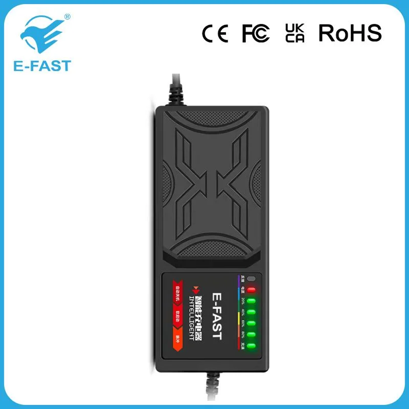 Entièrement automatique 64V 52Ah véhicule électrique Chargeur de batterie au plomb avec lampe de clignotant