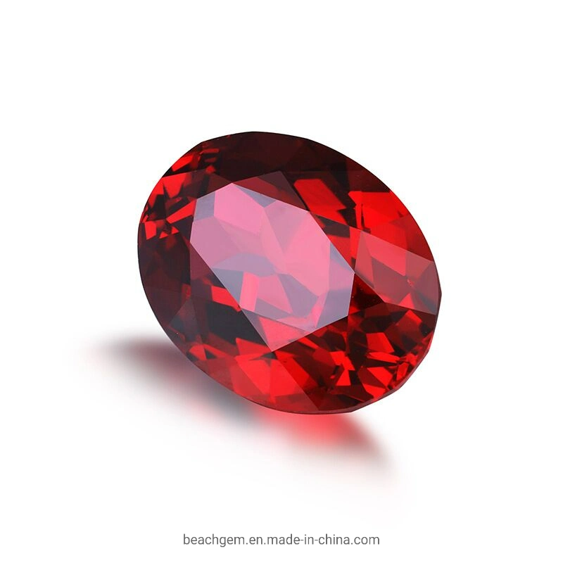 Czochralski Method Lab Created Ruby Oval Shape Gemstone for Jewelry Setting