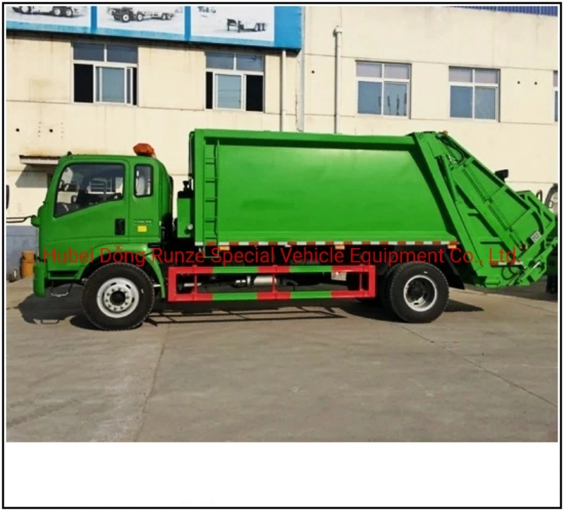 Right Hand Drive HOWO Hydraulic Compaction Garbage Trucks 6cbm Capacity, HOWO Refuse Compactor Special Vehicle