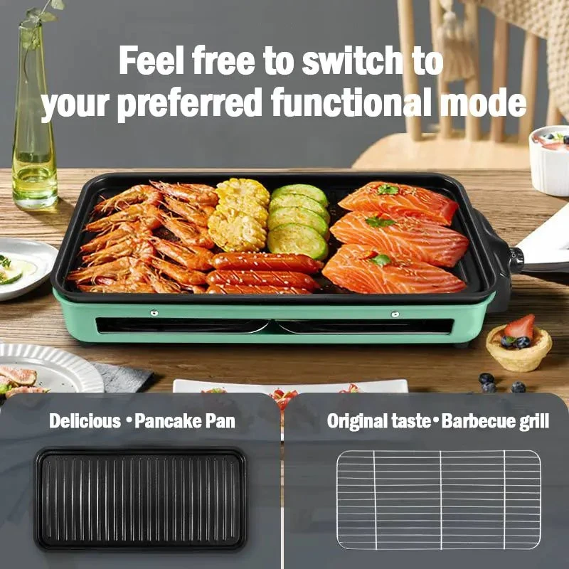 Popular Multi-función barbacoa eléctrica Cocina Griddle BBQ portátil sin humo Parrilla eléctrica