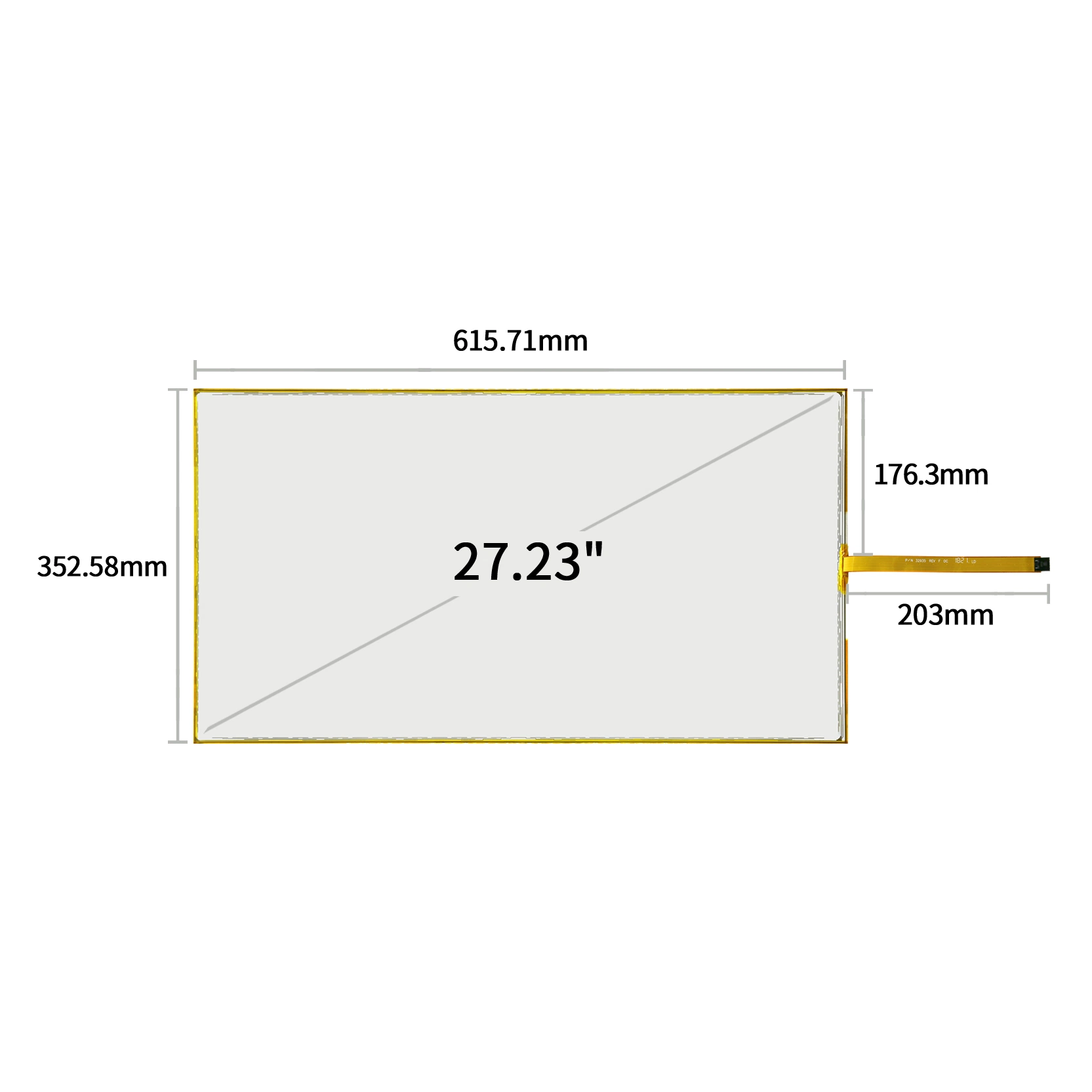 27.23 de la superficie de 3m de la pantalla táctil capacitiva de 3 m de OEM sustituir la máquina de ranura del sensor del monitor LCD táctil 98-0003-4237-2