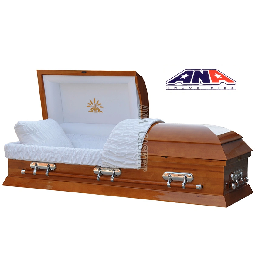 Ana Luxury Solid Poplar Funeral Wooden Casket
