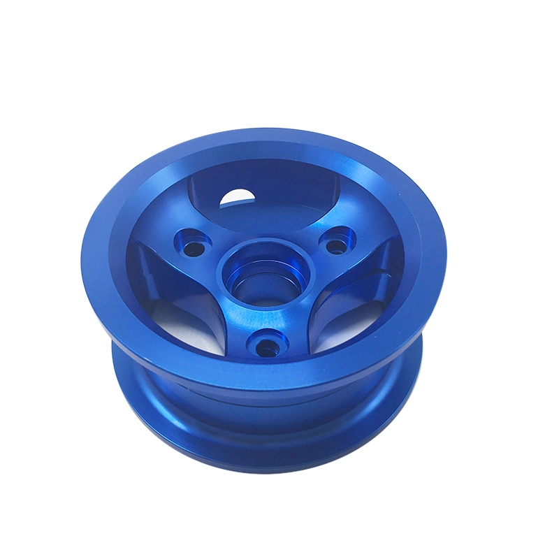 China Manufacturer Custom CNC Machining Anodized Blue Aluminum Wheel Hub for Electric Scooter