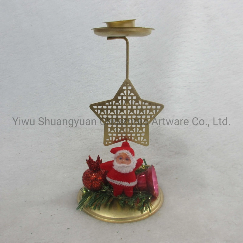 Christmas Iron Candle Decoration with Angel Tower Star for Holiday Wedding Party Decoration Hook Ornament Craft Gifts