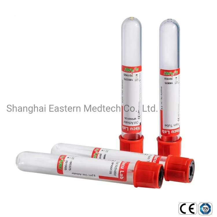 Medical Disposable Products Red Cap Vacuum Plain Blood Collection Tube for Adult with CE ISO