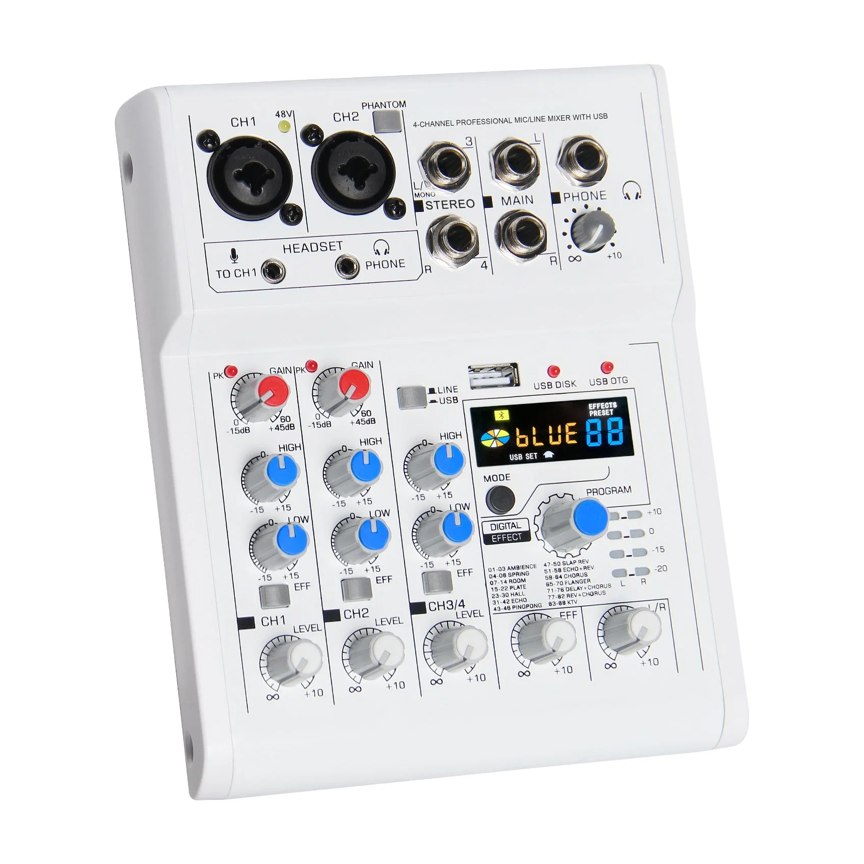 Power Mixer. Sound Card with Bluetooth, USB MP3 China Factory Audio Mixer