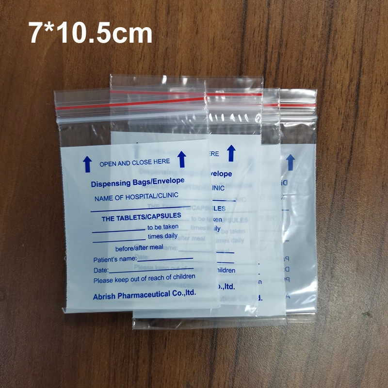 BPA Free FDA Approved Custom Plastic Drug Zipper Pouch Pill Medicine Dispenser Reclosable Bags