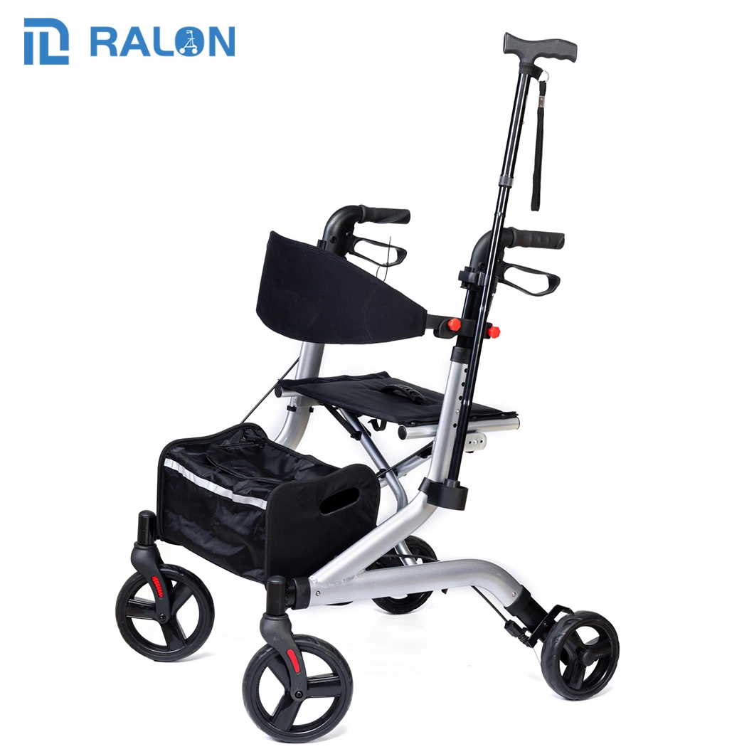 Wholesale/Supplier Hot Sales 8 Inch PVC Wheels Adjustable Aluminum Shopping Rollator with Seat