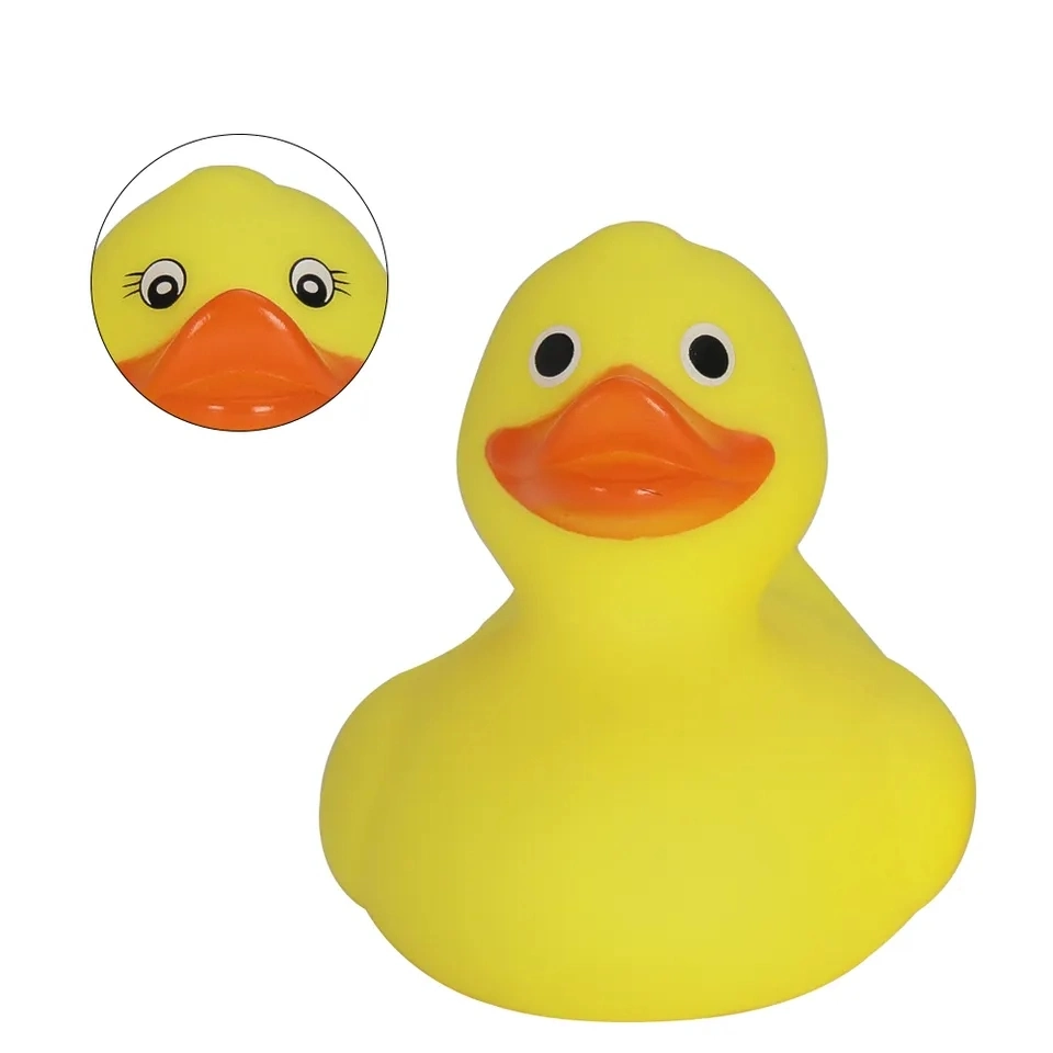 Promotion natation caoutchouc jaune pour bébé fête de douche anniversaire enfant Jouets de canard en caoutchouc vertical lesté et flottant