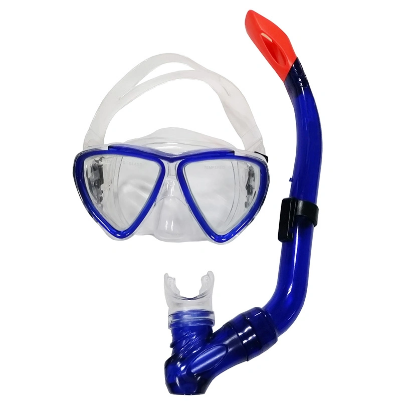 Junior Adult Tempered Glass Diving Mask Scuba snorkel Full Dry Equipamento do conjunto de mergulho do kit de máscara facial