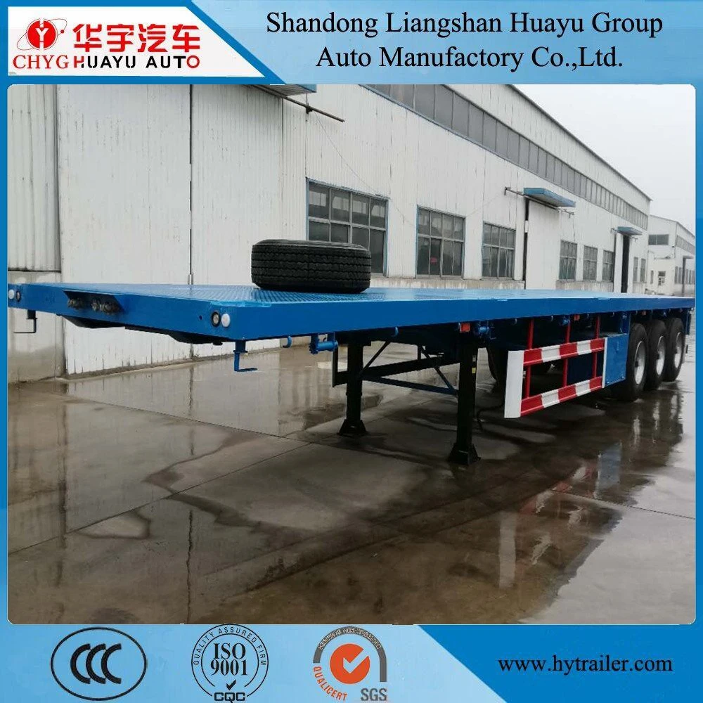 Huayu Truck Use 3axle Container/Cargo Transport Flatbed Truck Trailer