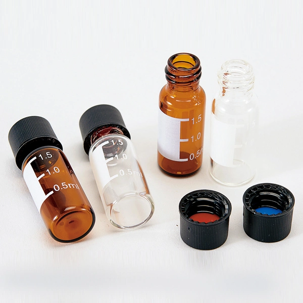 2ml Transparent Glass Lab HPLC Vial Bottles with Lid
