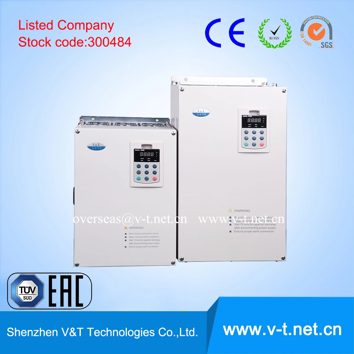 World Advanced VFD/VSD / Varable Frequency Drive 0.4kw-3000kw V&T Brand