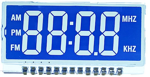 Alarm Clock LCD Display Negative Transmissive Htn 7 Segment LCD Display