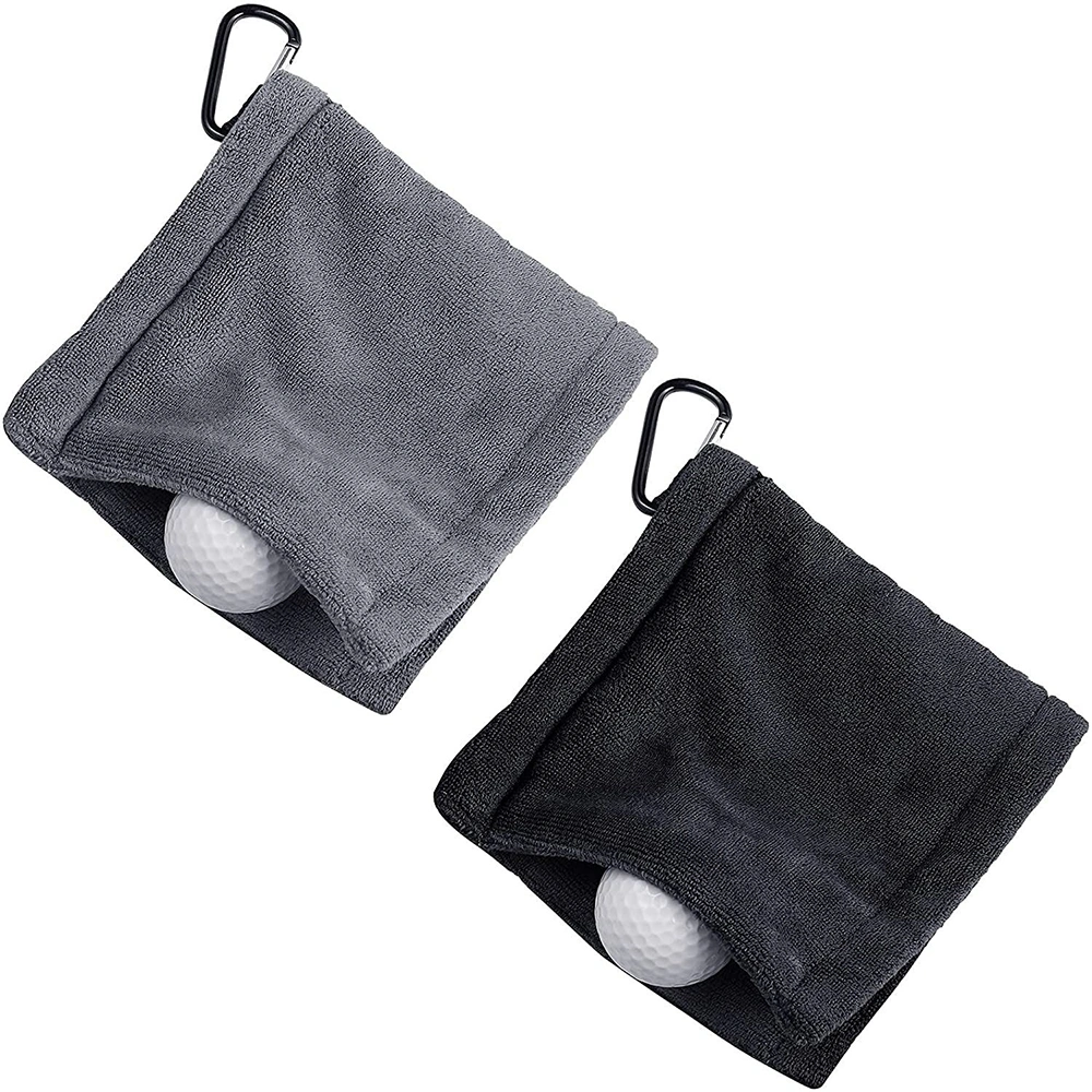 Toalha de limpeza para bolas de golfe quadrada Easy with Hook Portable Cleaning Acessórios de golfe para ferramentas