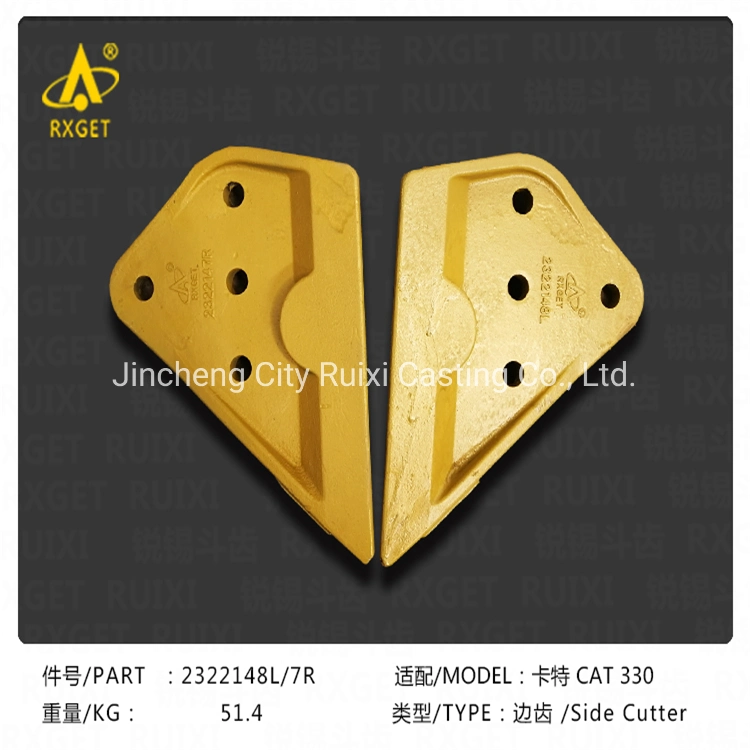 7y0357/0358 Style Right Hand, 3 Bolt Sidecutter for an Excavator, Construction Machinery Spare Parts, Excavator and Loader Bucket Adapter and Tooth