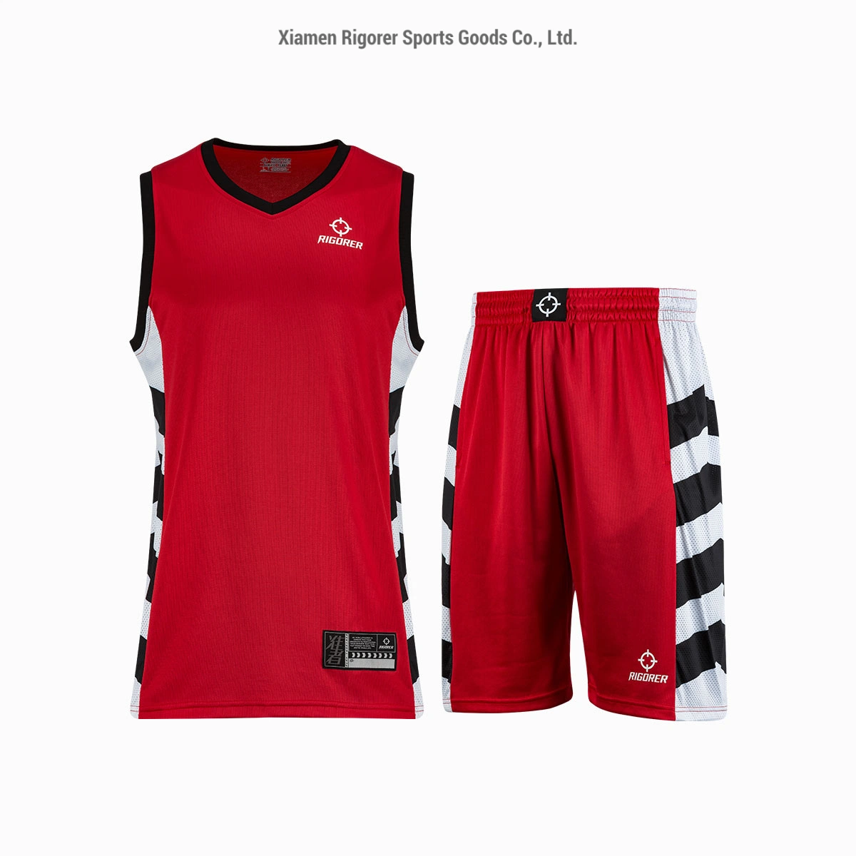 Rigorer Low MOQ High quality/High cost performance  Basketball Sports Running Printed Jerseys with SGS BV Intertek Report