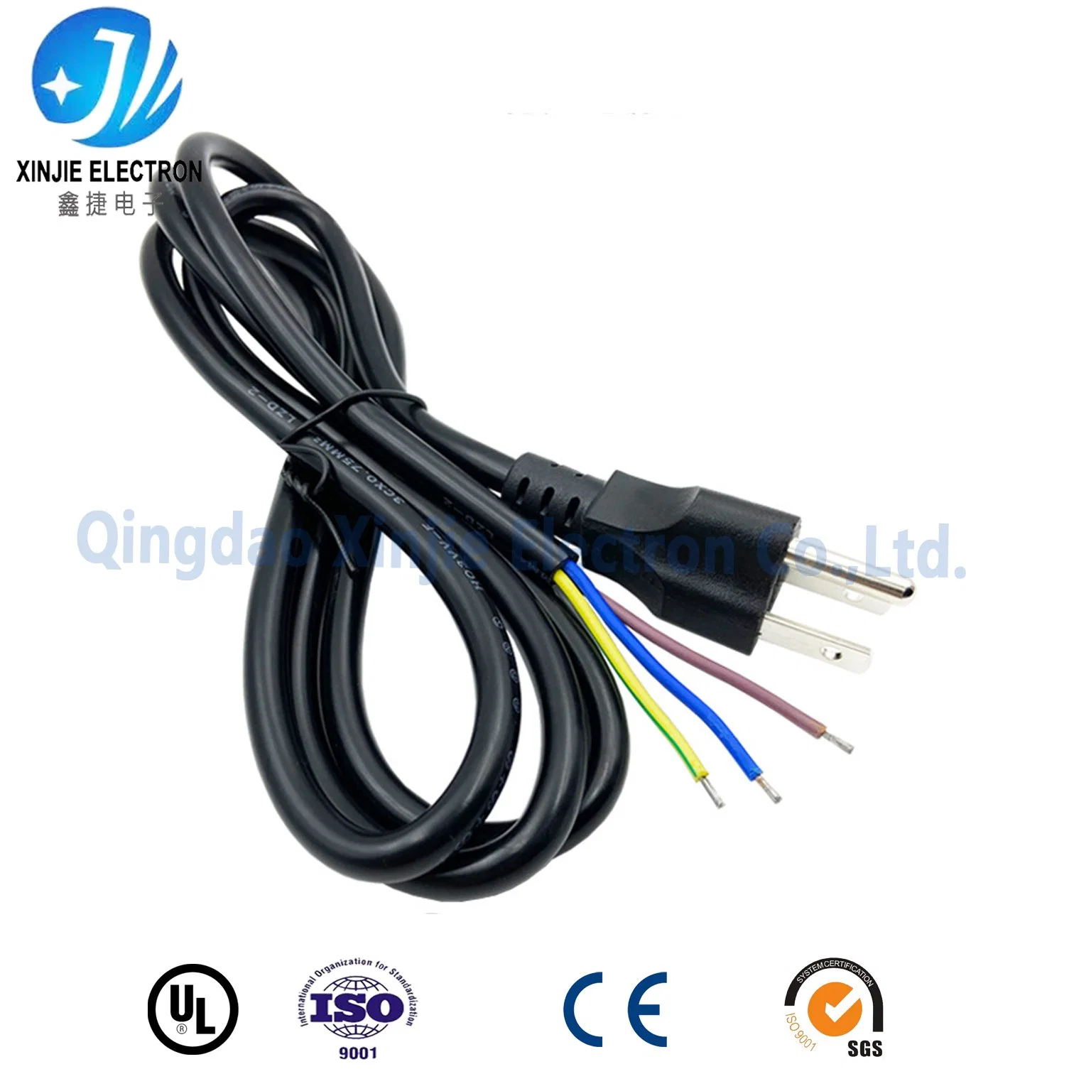 UL Certificate Electrical AC Power Cord with 3pin Plug