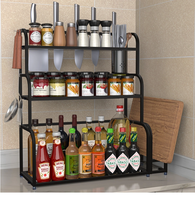 SS304 Storage Rack Multifunctional Spice Rack Bottle Rack