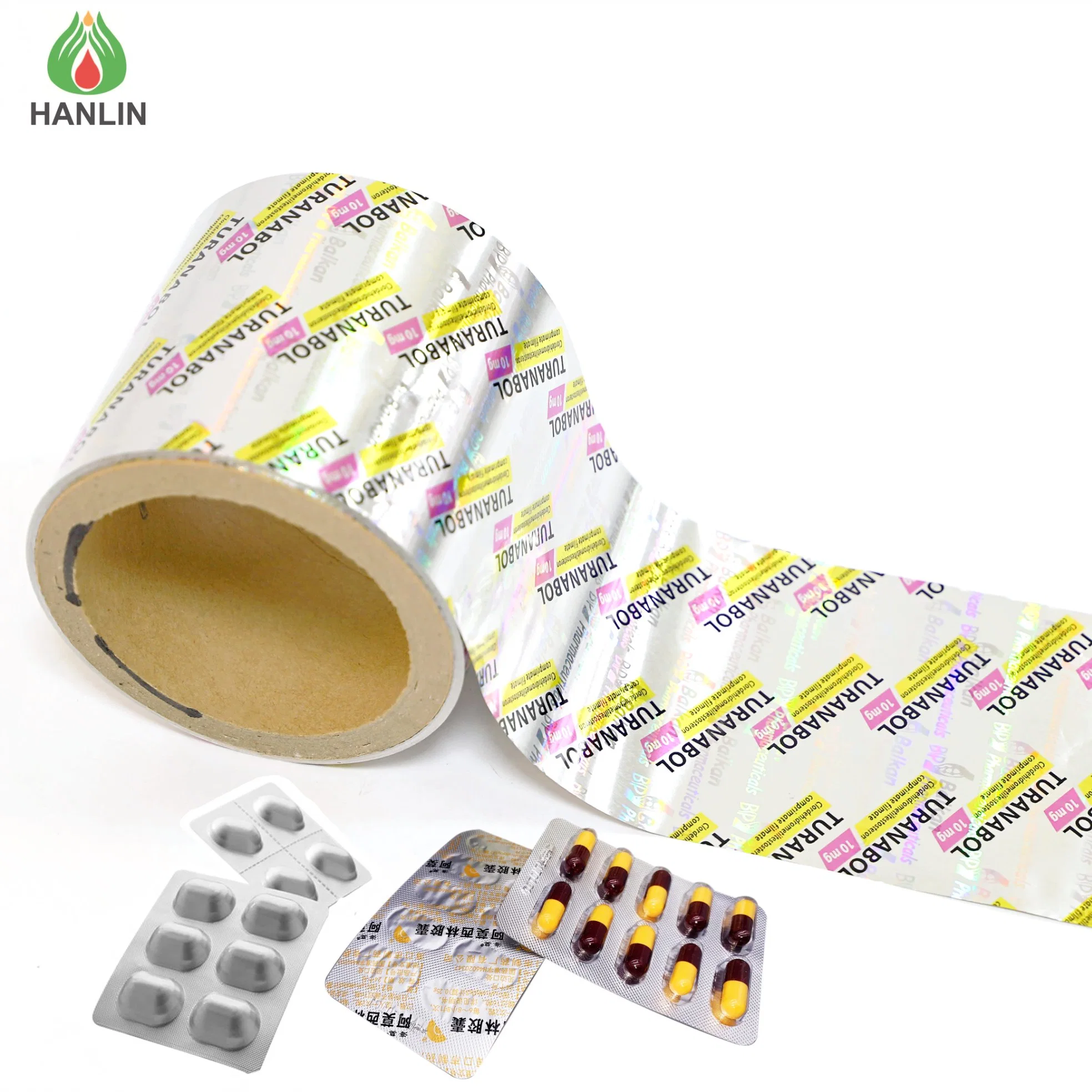 Envase farmaceúticopersonalizado rollo de película de plástico impreso aluminio laminado con lámina Rollblíster Lámina de embalaje