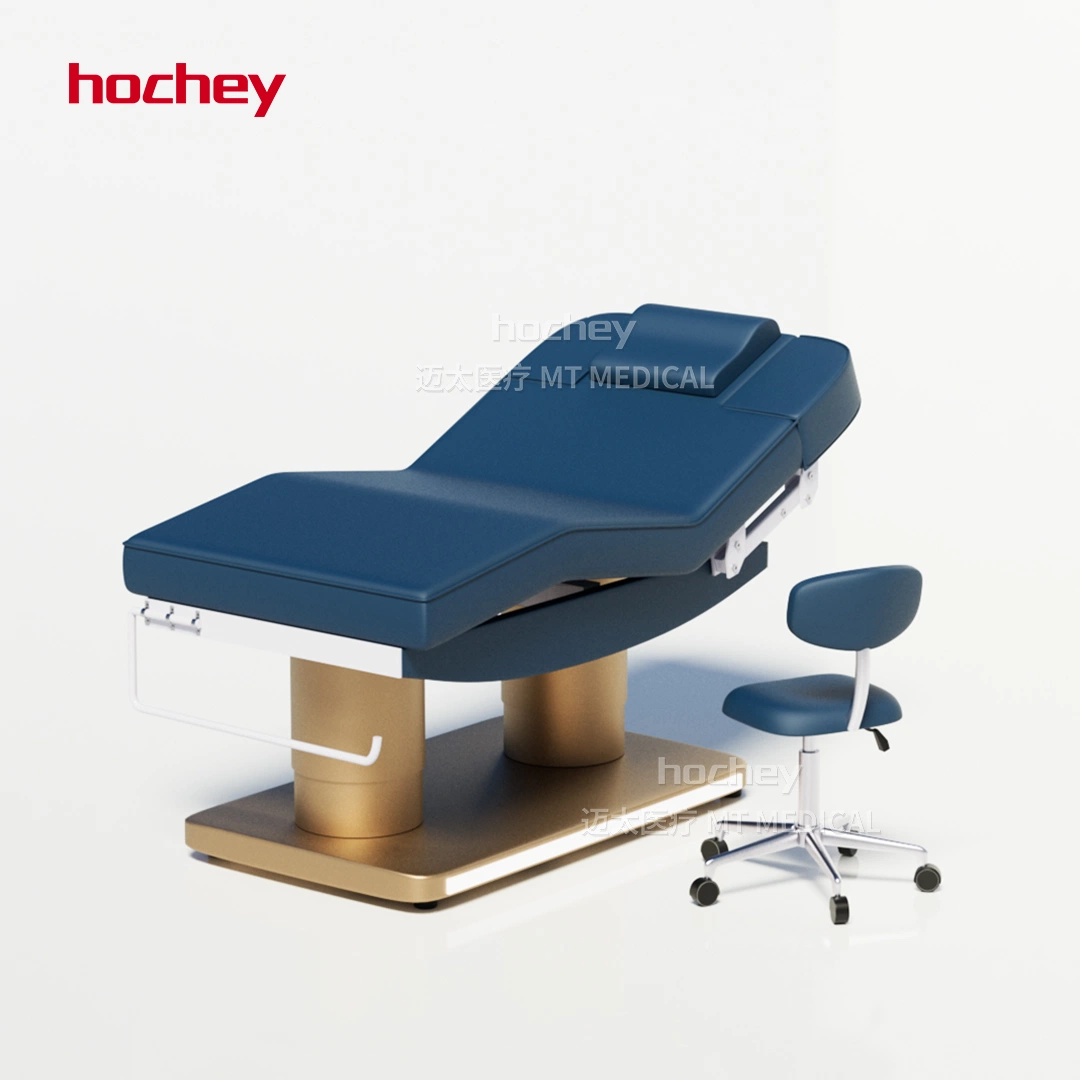 Hochey Recline Chair SPA Table Automatic Electronic Set Electric 3 Motors Luxury with Stool Luxury Facial Bed