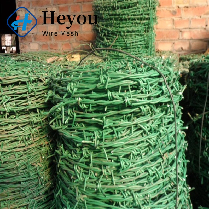 High Tensile Powder Coating Popular PVC Coated Barbed Wire 4 Strands Steel 15mm