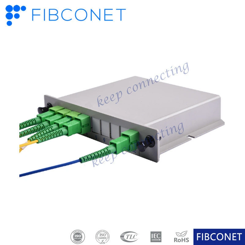 Divisor PLC de fibra óptica tipo caixa com adaptador SC LC Conector 1X32 PLC divisor de fibra PLC divisor de fibra óptica
