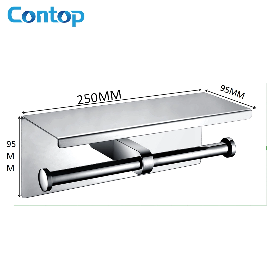 Vente en gros prix d'usine salle de bain acier inoxydable Double support papier pour Hôtel Maison Appartement