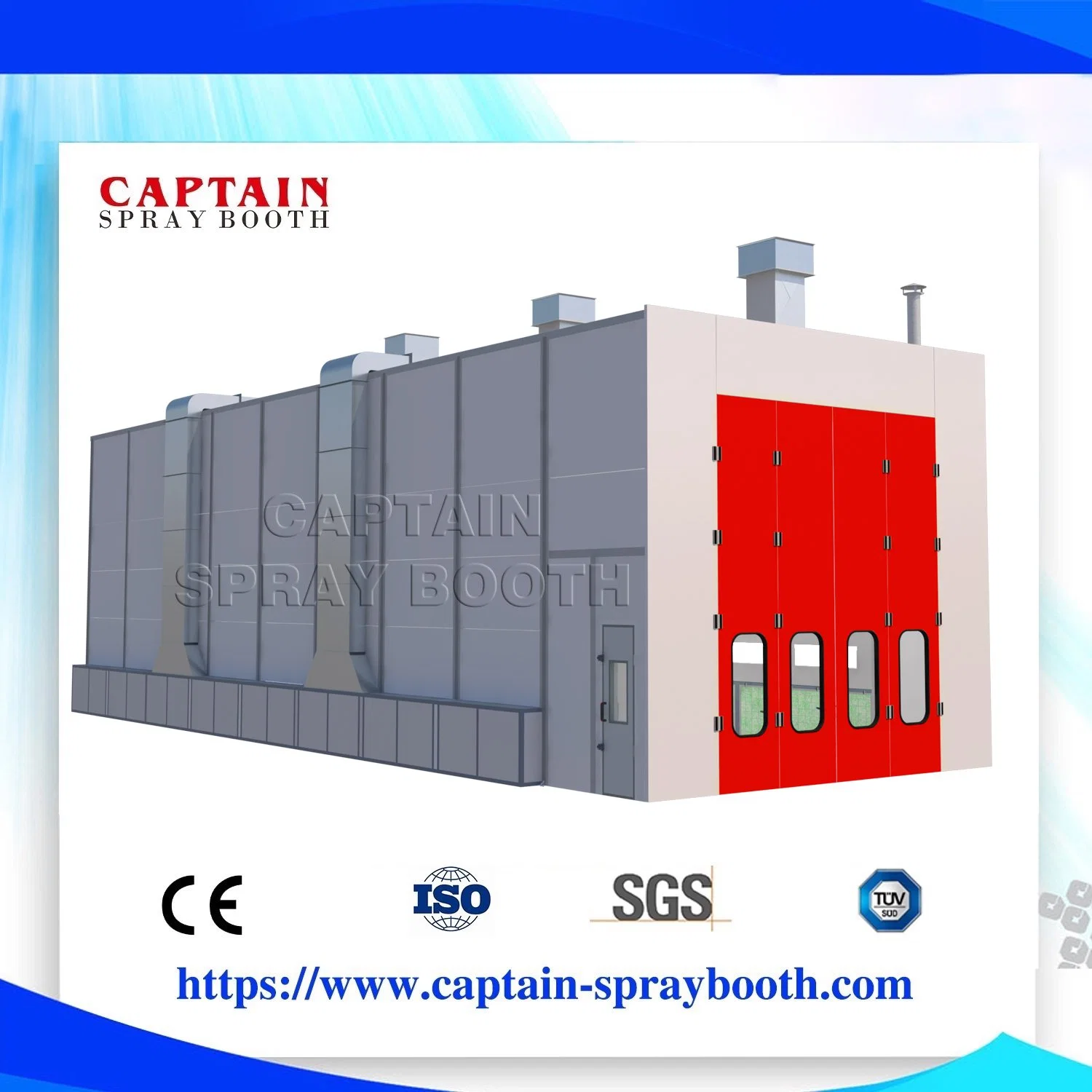 European Standard Automobile Refinish Bus Truck Spray Paint Booth Garage Equipment Coating Machine Powder Coating Equipment