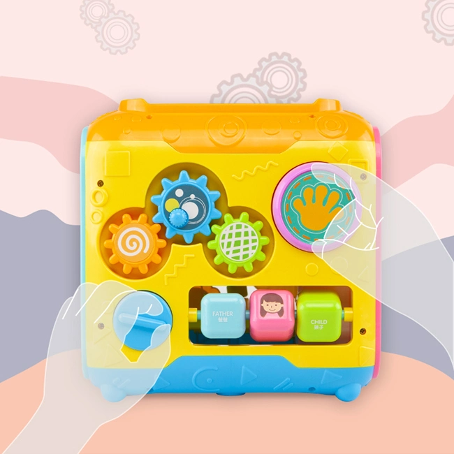 Multifunctional Baby Six Sides Hand Drum Toys Funny Toddlers Polyhedral Educational Toy with Sound and Light Activity Blocks Cube Baby Education Toy