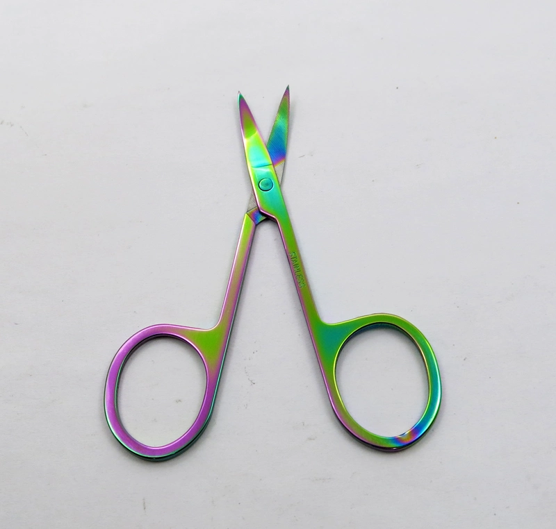 Color Titanium Stainless Steel Beauty Scissor Eyebrow Hair Cutter Durable Makeup Tools