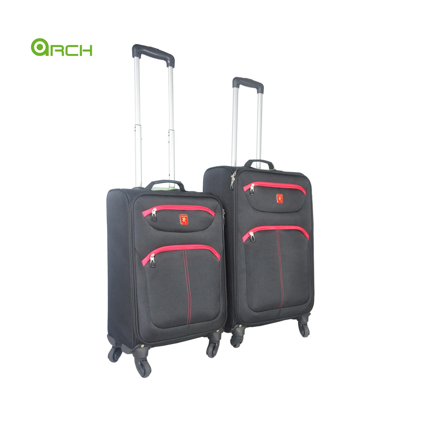 20" 24" 28" 3PCS Set Tapestry Material Trolley Case with Two Front Pockets Spinner Wheels Internal Trolley System