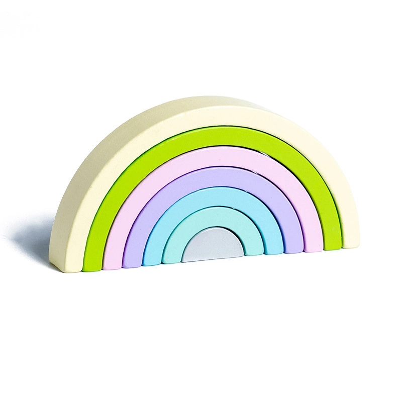 L'édifice Rainbow pour enfants est un édifice en bois de jouets qui fait l'effet de la musique Composants