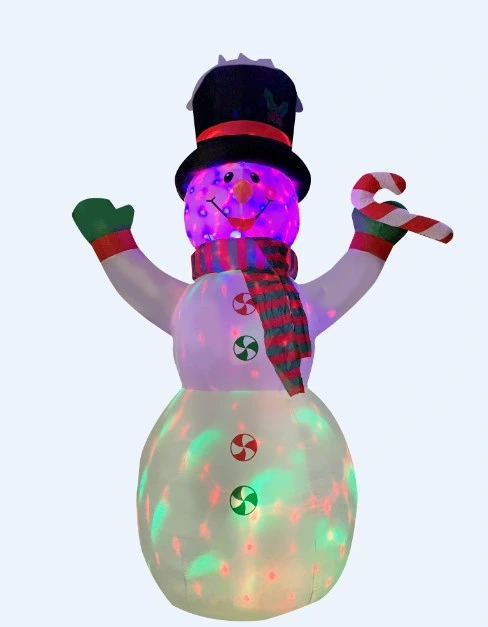 12FT Inflatable Snowman with Projection Lamp Light up Airblow up Decor Xmas