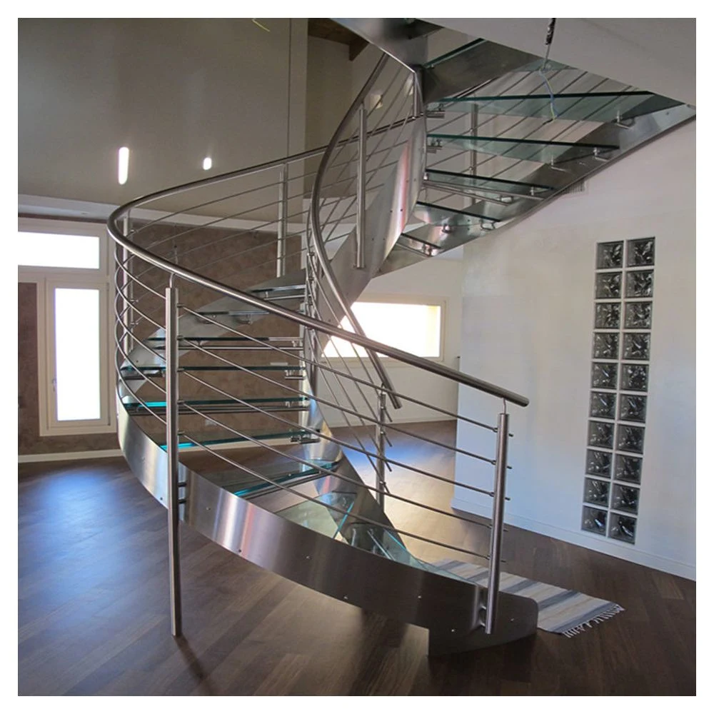 Customized Spiral Staircase Curved Staircase Stainless Steel Handrail