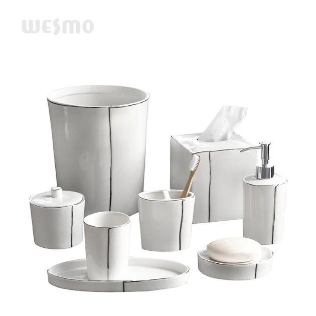 Top-Grade Porcelain Ceramic Bathroom Accessories Bath Set