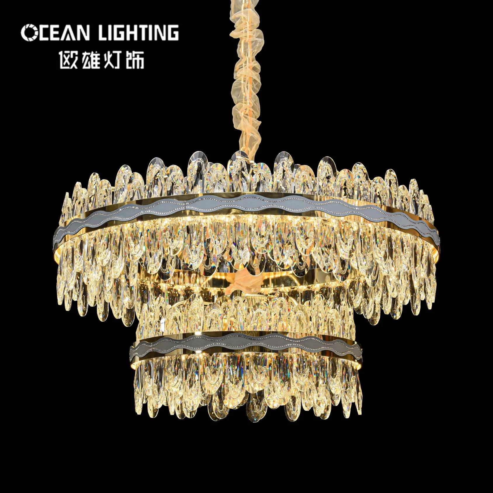 Ocean Lighting Contemporary Matal Gold Lighting Decoration LED Crystal Chandelier Pendant