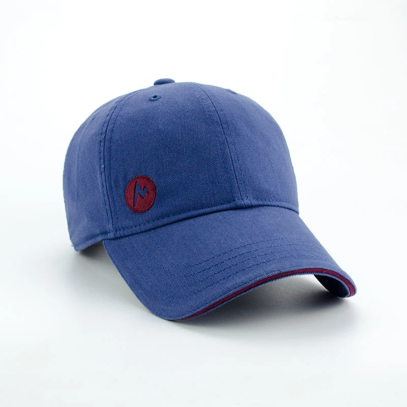 Twill Cotton Baseball Cap with 3D Embroidery and Leather Back Closure Fashion Golf Sports Hat