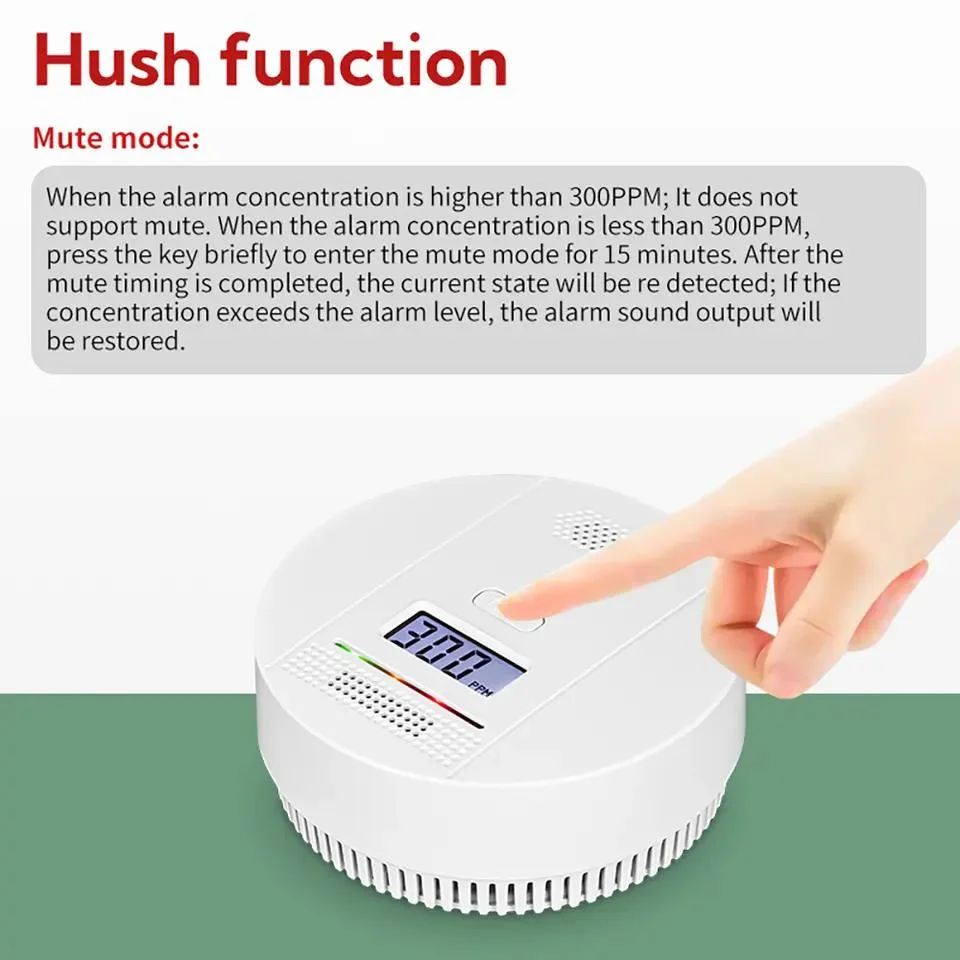 En50291 Good Price Ceiling Mounted Battery Operated Powered Carbon Monoxide Alarm Co Gas Leak Alert Detector Monoxide Detectors