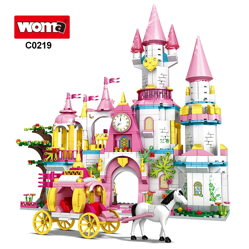 Woma Jouet Vente au détail Étudiant Princesse Prince Château Maison Modèle Construction Bloc Cadeau Enfants Carrosse Jardin Oyuncak Jouet Brique DIY Jouet