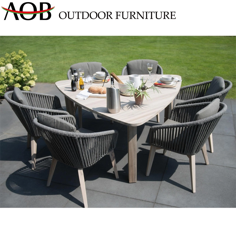 Patio Garden Dining Sets Outdoor Teak Wood 7 Piece Home Furniture Dining Chairs