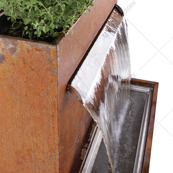 Modern Garden Fountains Corten Steel Water Features Fountain