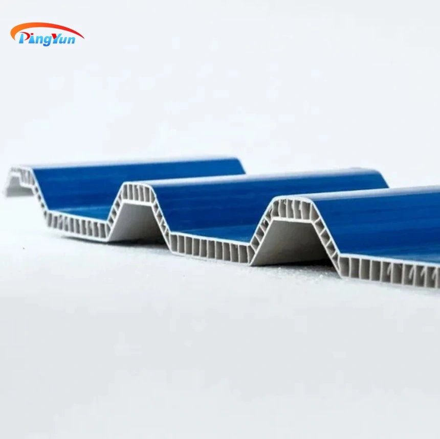 Heat Resistant Corrugated Roofing Sheet PVC Plastic Hollow Thermo Roof Tile for Wall Cladding