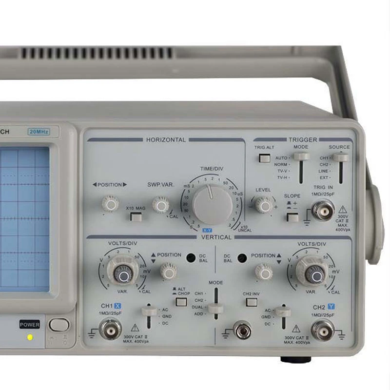 Аналоговый осциллограф 20МГЦ Двухканальный автоматическая синхронизация высокая чувствительность 1 Мв/div
