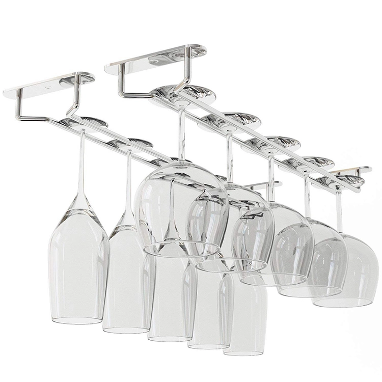 Under Cabinet Stemware Rack Metal Wire Wine Glasses Holder