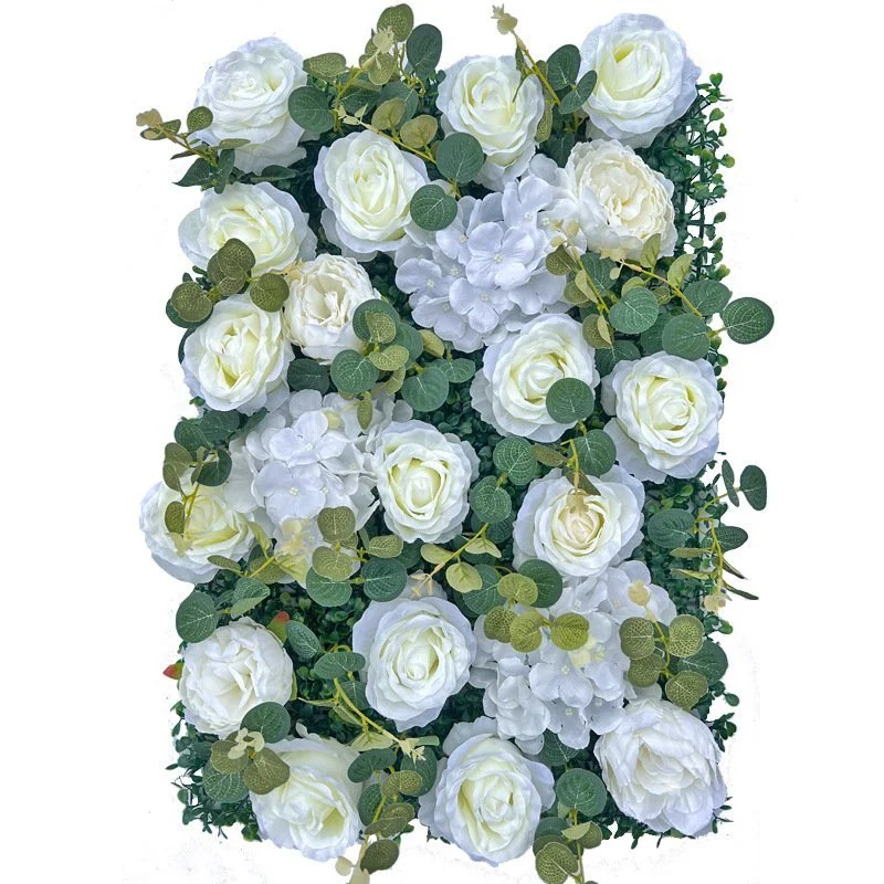 40*60cm Silk Rose Artificial Flower Wall Panels for Backdrop Wedding Wall